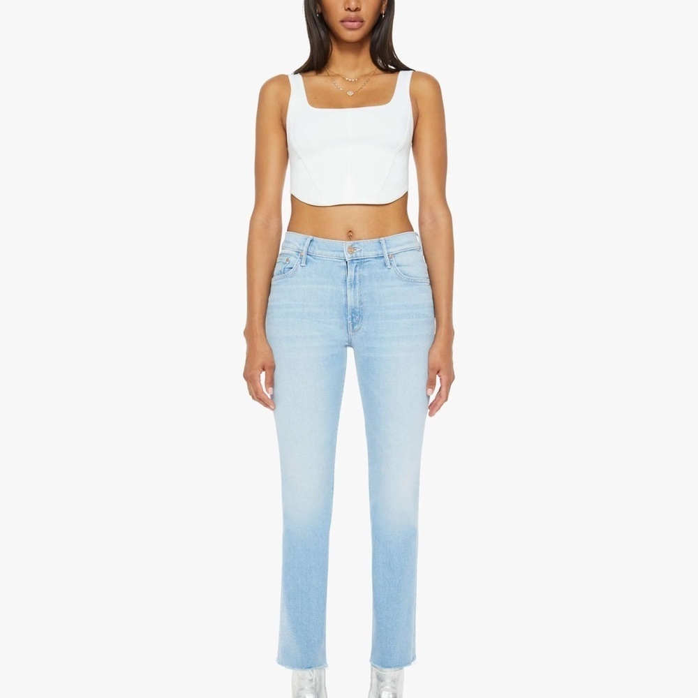 Mother Looker Ankle Fray Jeans Size 29 “Girl Crush” Light Wash